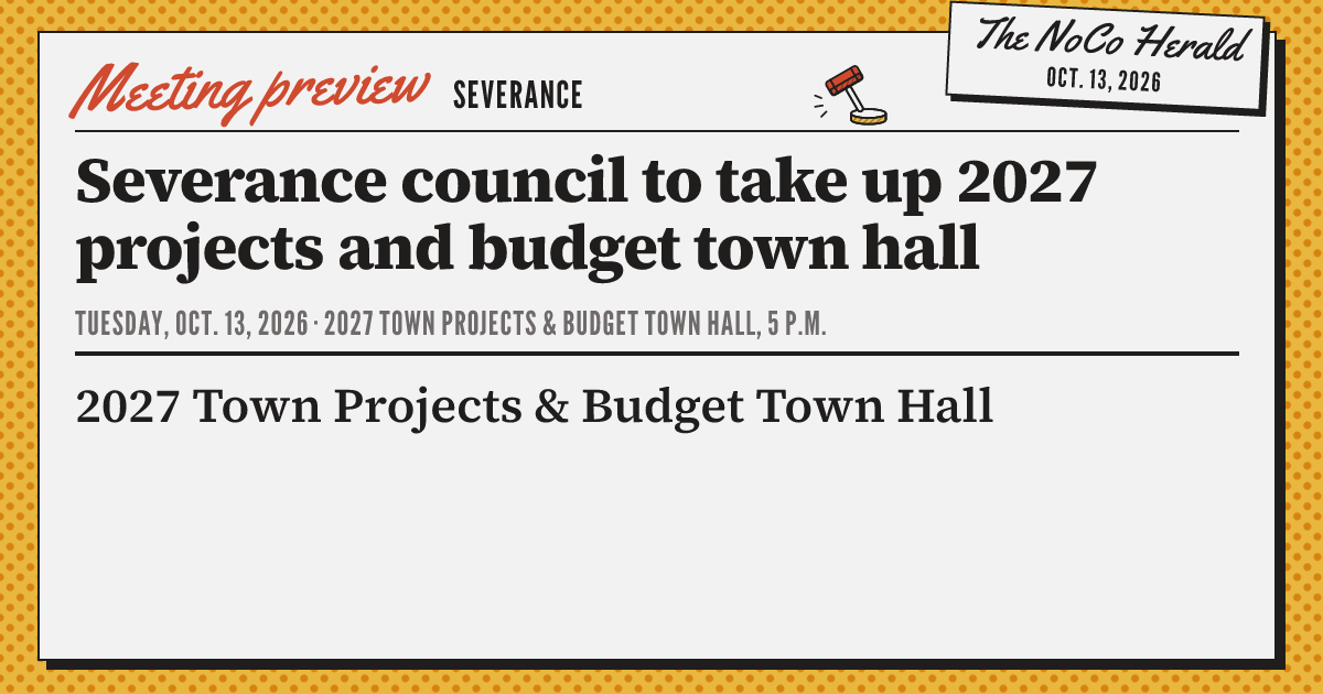 Severance council to take up 2027 projects and budget town hall | The ...